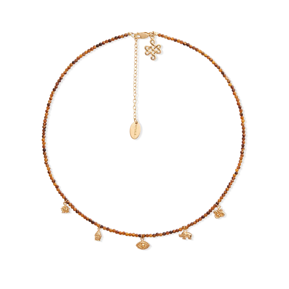 House of Rituals Pendant Bead Necklace gold plated necklace with gemstone