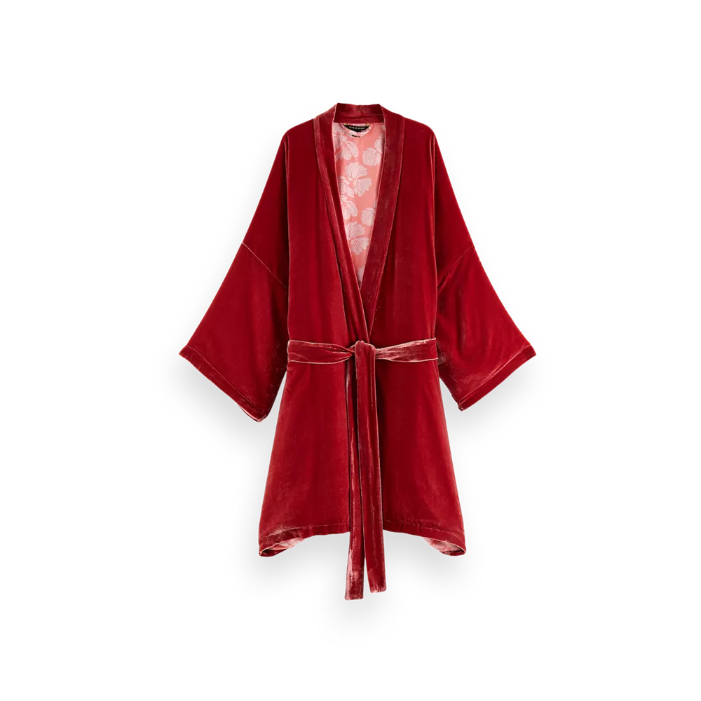 House of Rituals Saigon Collection Kimono Short viscose silk velvet kimono