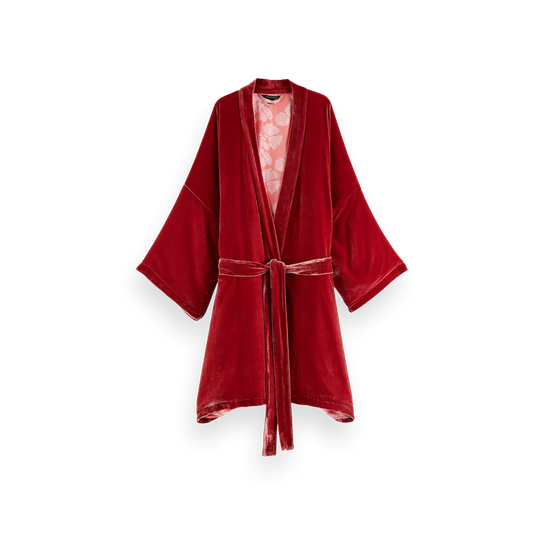 House of Rituals Saigon Collection Kimono Short viscose silk velvet kimono