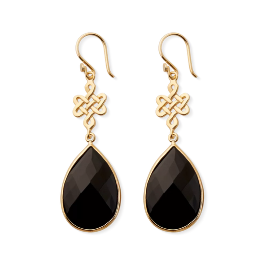House of Rituals Infinity Pear Cut Earrings gold plated earrings with gemstone