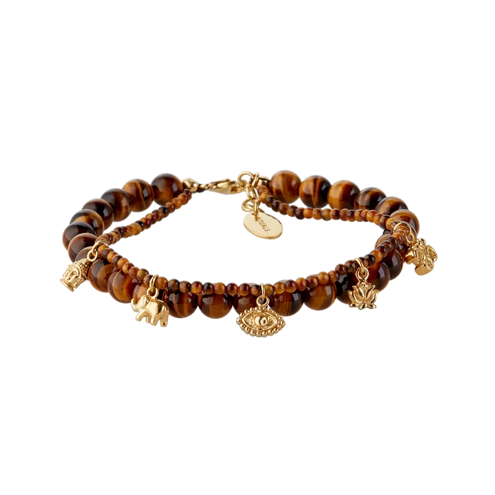 House of Rituals Pendant Bead Bracelet gold plated bracelet with gemstone