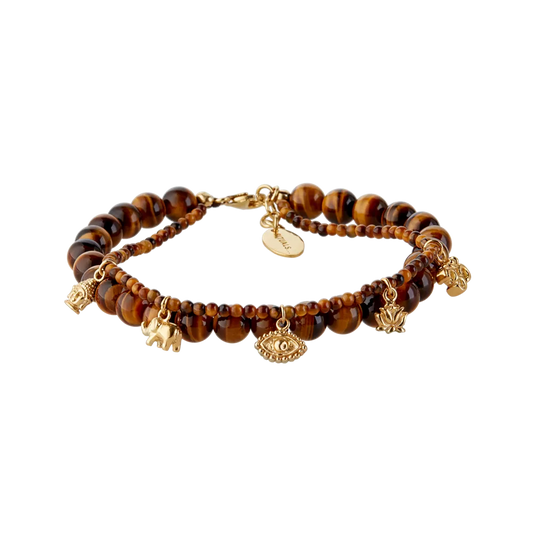 House of Rituals Pendant Bead Bracelet gold plated bracelet with gemstone