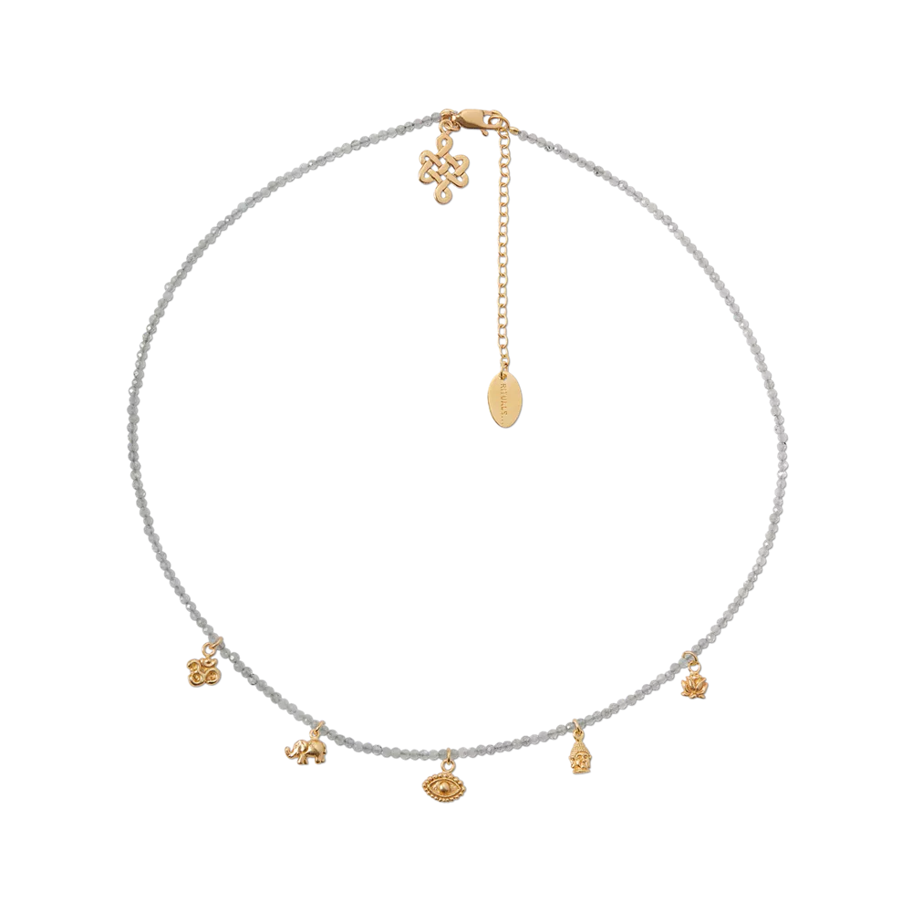 House of Rituals Pendant Bead Necklace gold plated necklace with gemstone