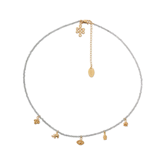 House of Rituals Pendant Bead Necklace gold plated necklace with gemstone