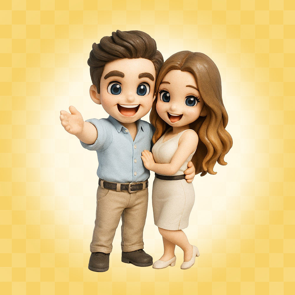 DoDoWish custom two-person golf figurine