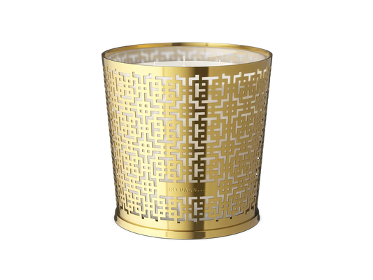 Private Collection Large Black Oudh Scented Candle With Metal Sleeve luxe geurkaars met metalen houder