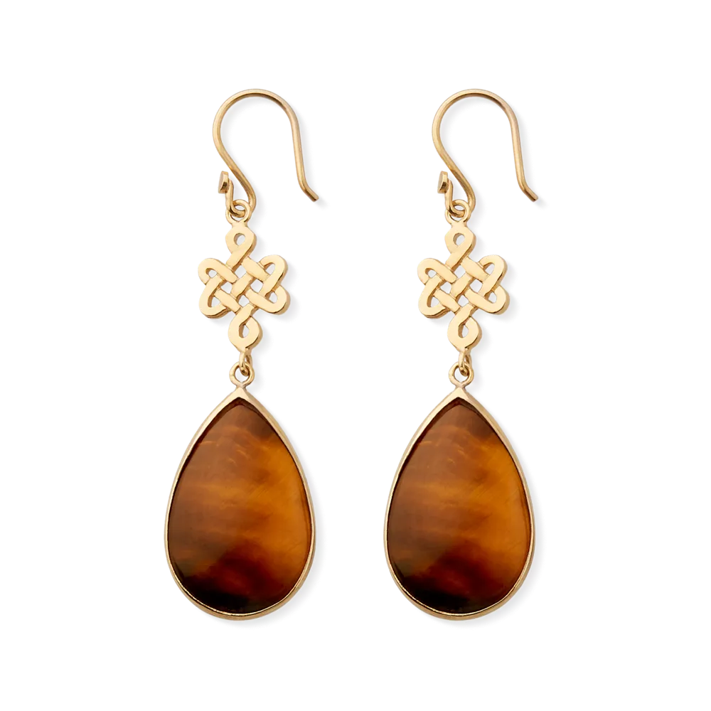 House of Rituals Infinity Pear Cut Earrings gold plated earrings with gemstone