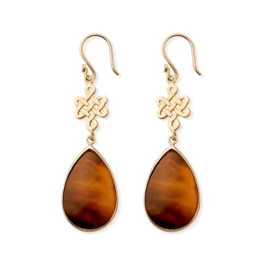 House of Rituals Infinity Pear Cut Earrings gold plated earrings with gemstone