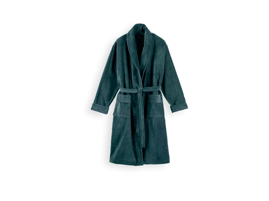 Super Smooth Cotton Bathrobe Men Petrol XL