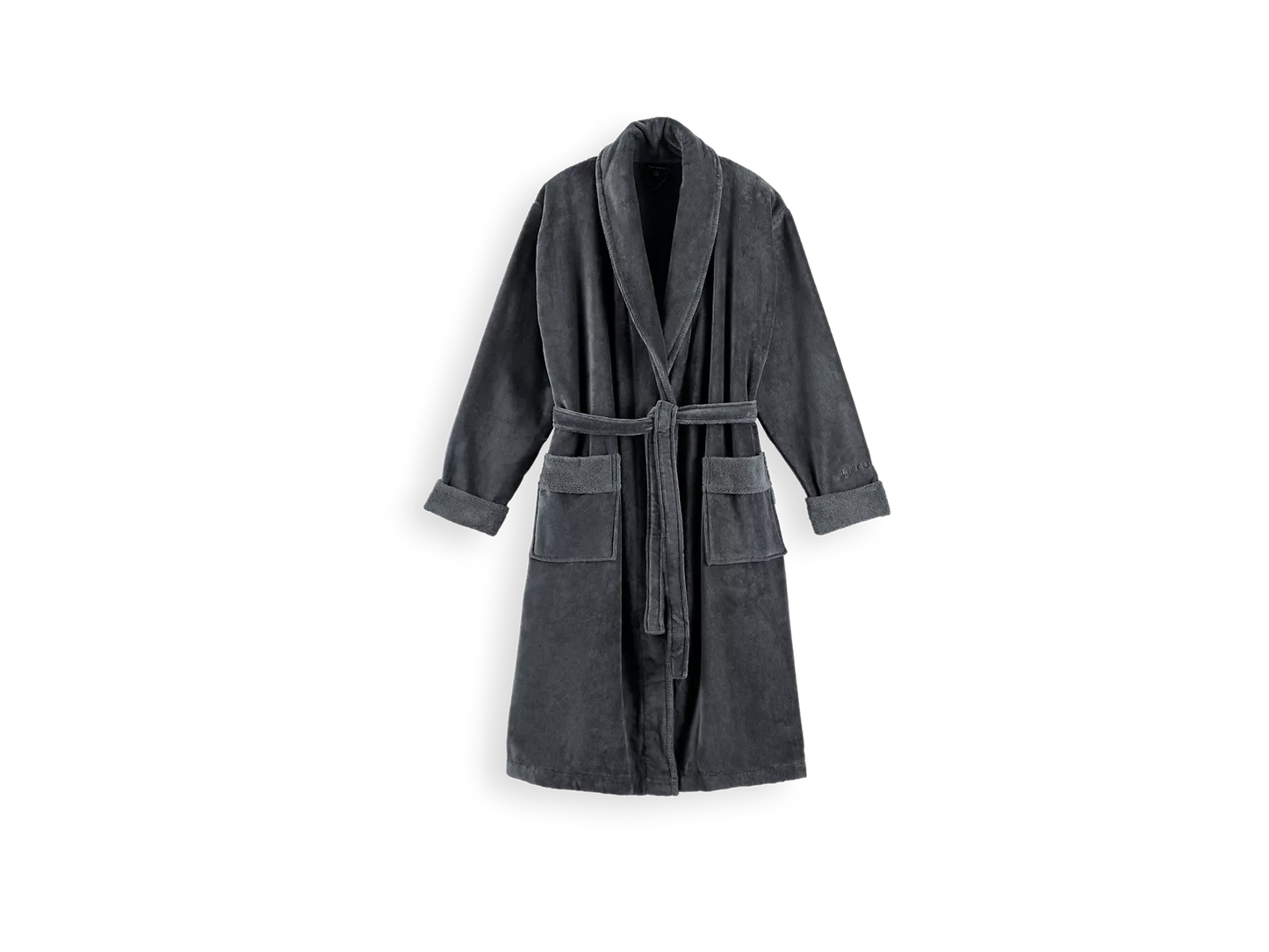 Super Smooth Cotton Bathrobe Men XL Charcoal Grey