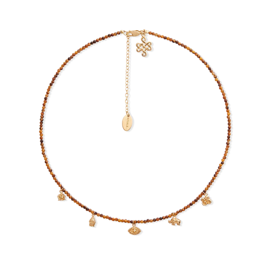 House of Rituals Pendant Bead Necklace gold plated necklace with gemstone