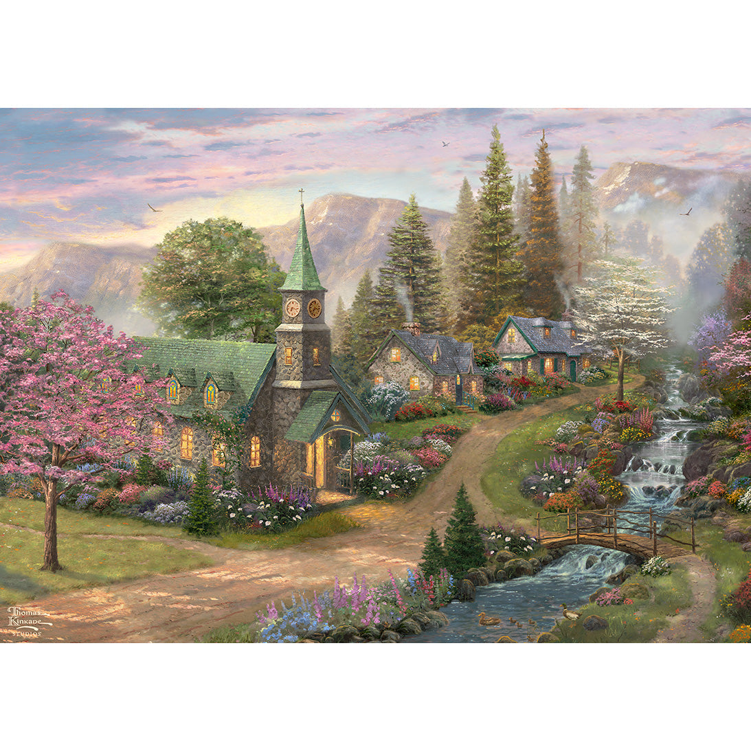 Thomas Kinkade: Sunday Morning Chapel