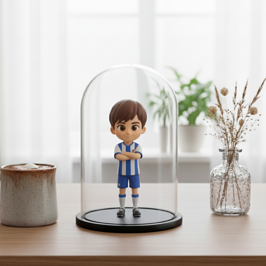 Custom 3D Portrait in Glass Display Case- Personalized Romantic Gift for Anniversary, Him, Her | KibiFig
