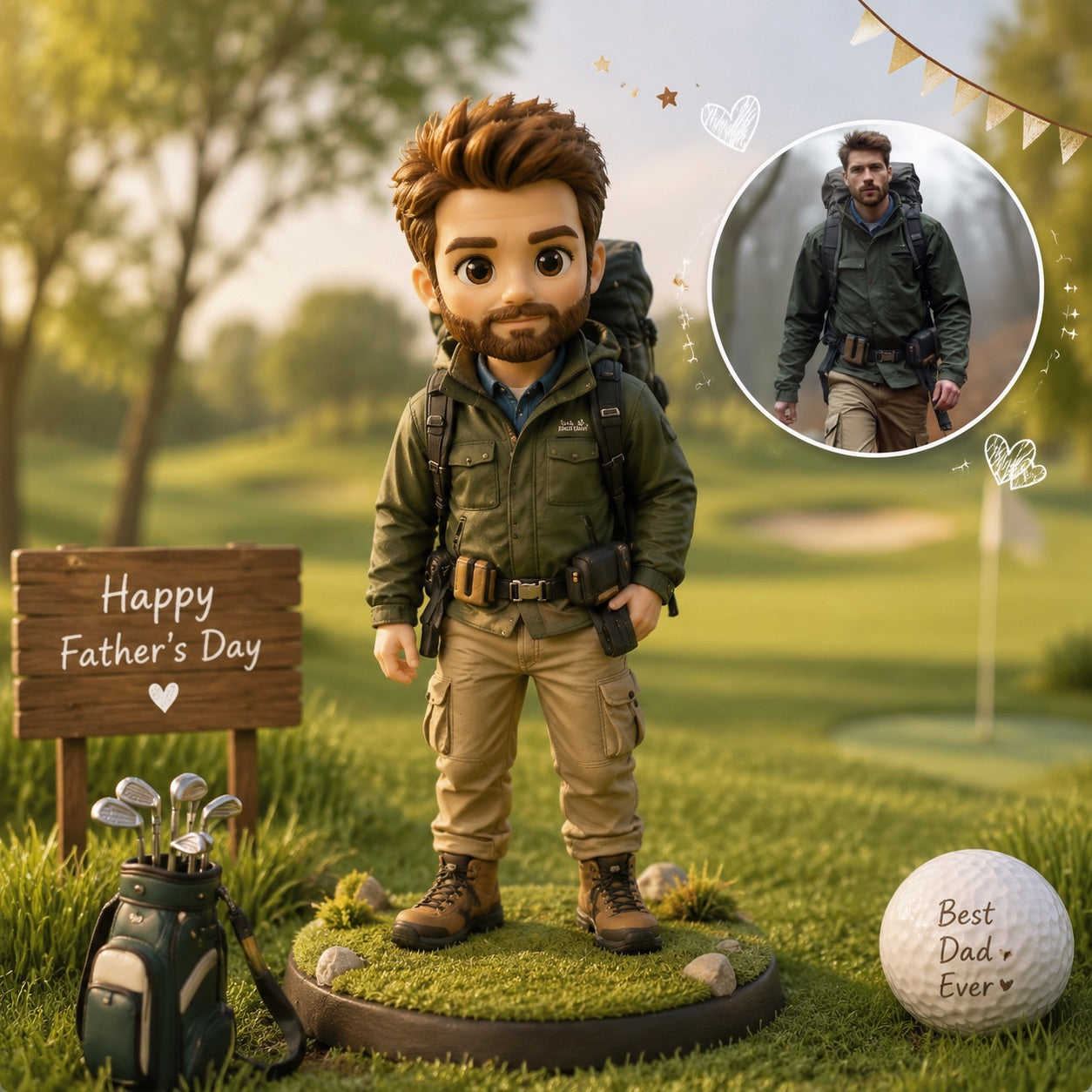 Custom Dad & Kids Figurine - Personalized 3D Figurine from Photo