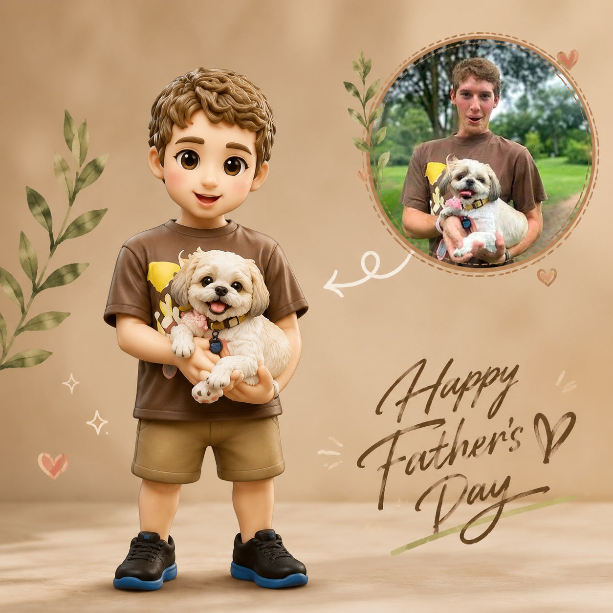 Custom Dad & Kids Figurine - Personalized 3D Figurine from Photo