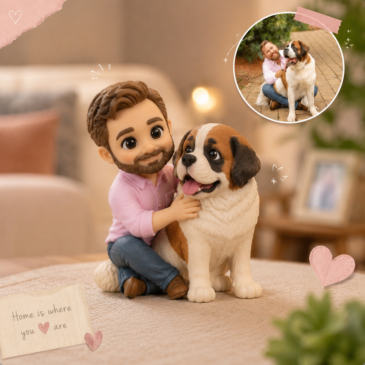 Custom Dad & Kids Figurine - Personalized 3D Figurine from Photo