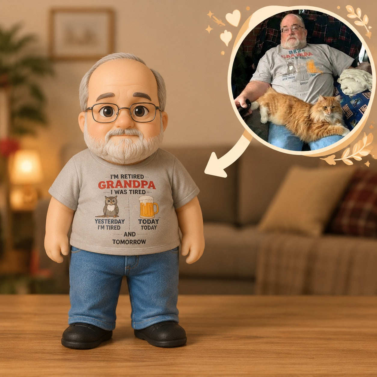 Custom Dad & Kids Figurine - Personalized 3D Figurine from Photo
